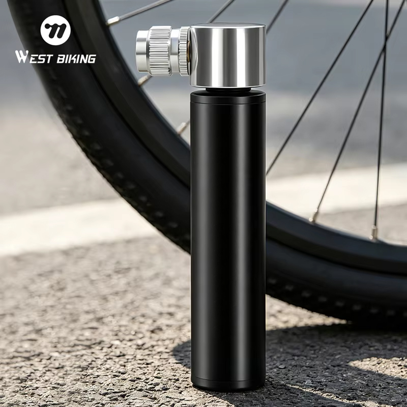 Balloon Pump Hand - WEST BIKING 120PSI ポータブル手動空気入れ。高圧で自転車のタイヤやバイク、スポーツボールなどを膨らませるのに最適な小型手動空気入れ。
