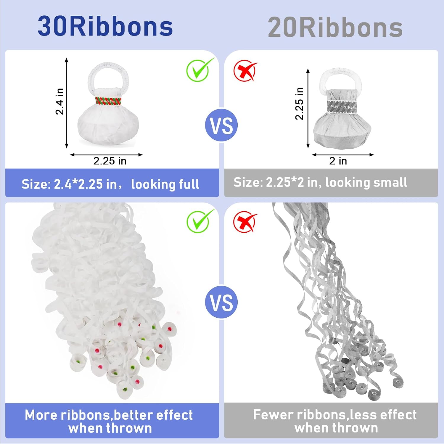 10個入り手投げストリーマー 白い紙製コンフェッティリボン  - Confetti Cannon Tube のレビューと価格