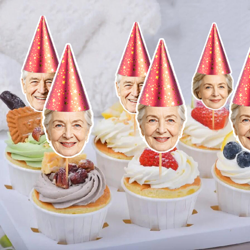 12個入り/24個入り、カスタムデザインのカップケーキトッパ - Party Hat Cone のレビューと価格