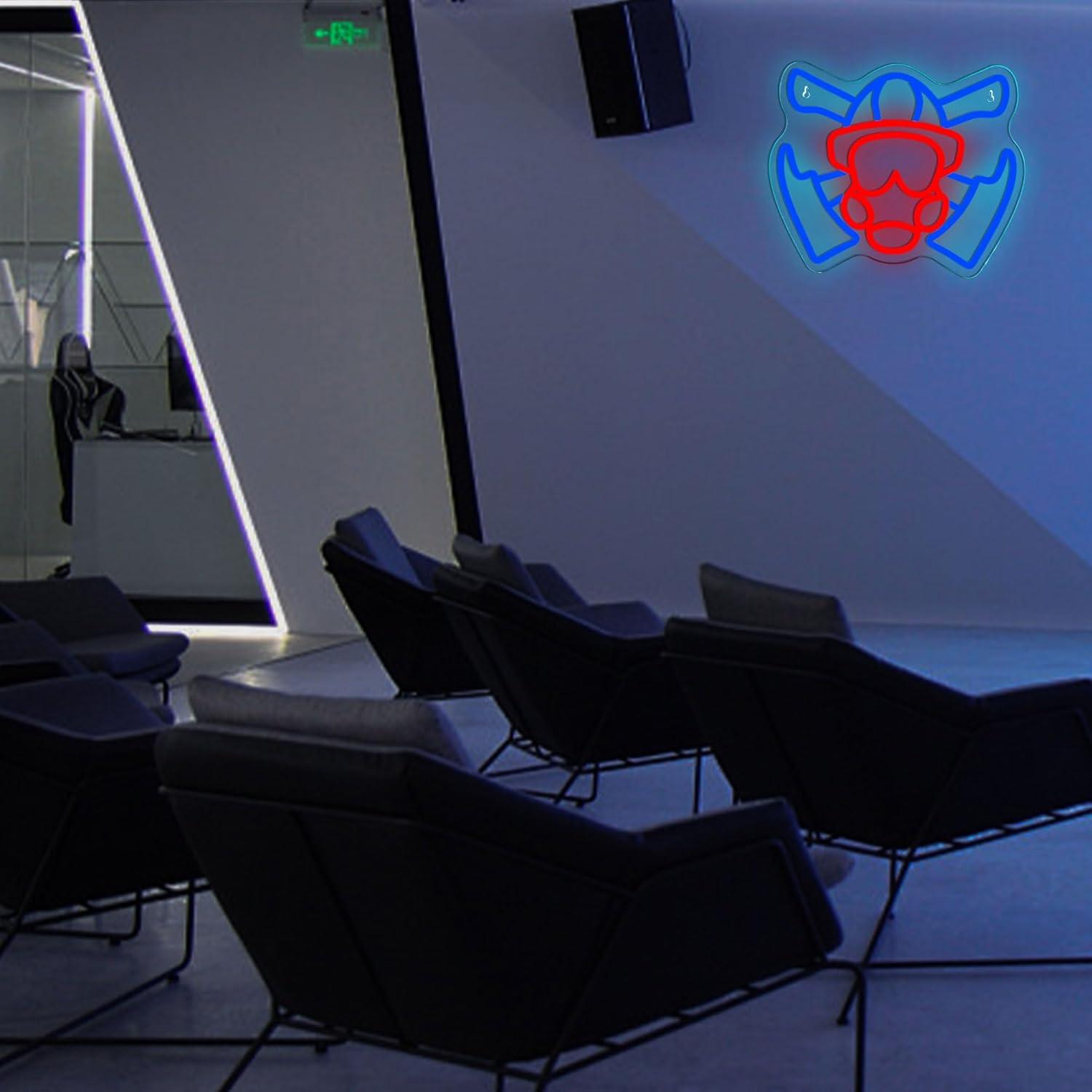 消防士用ガスマスクのネオンサイン。USB接続で調光可能なLE - Neon Sign Party のレビューと価格