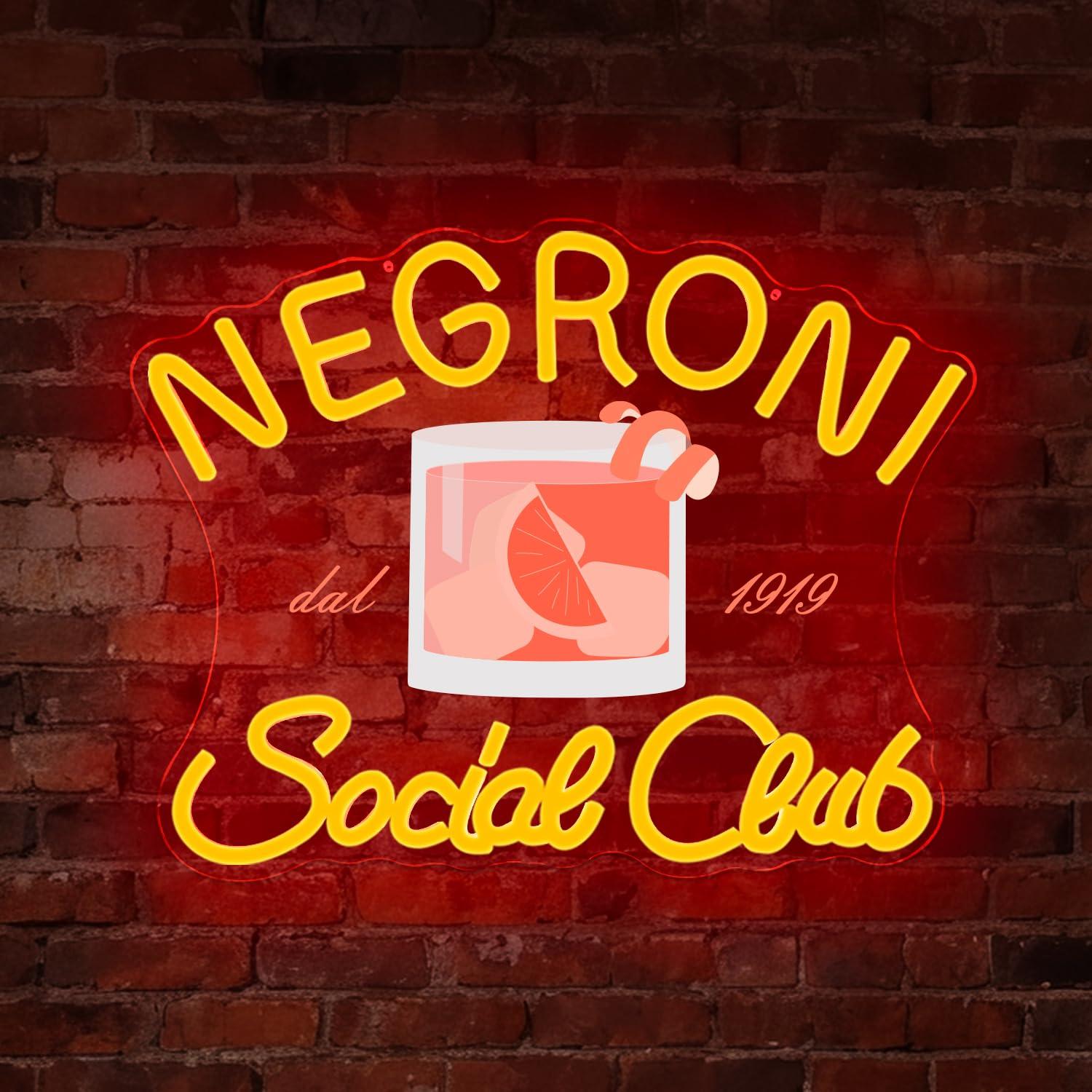ネグローニ・ソーシャル・クラブのネオンサイン。壁掛け装飾、ホ - Neon Sign Party のレビューと価格