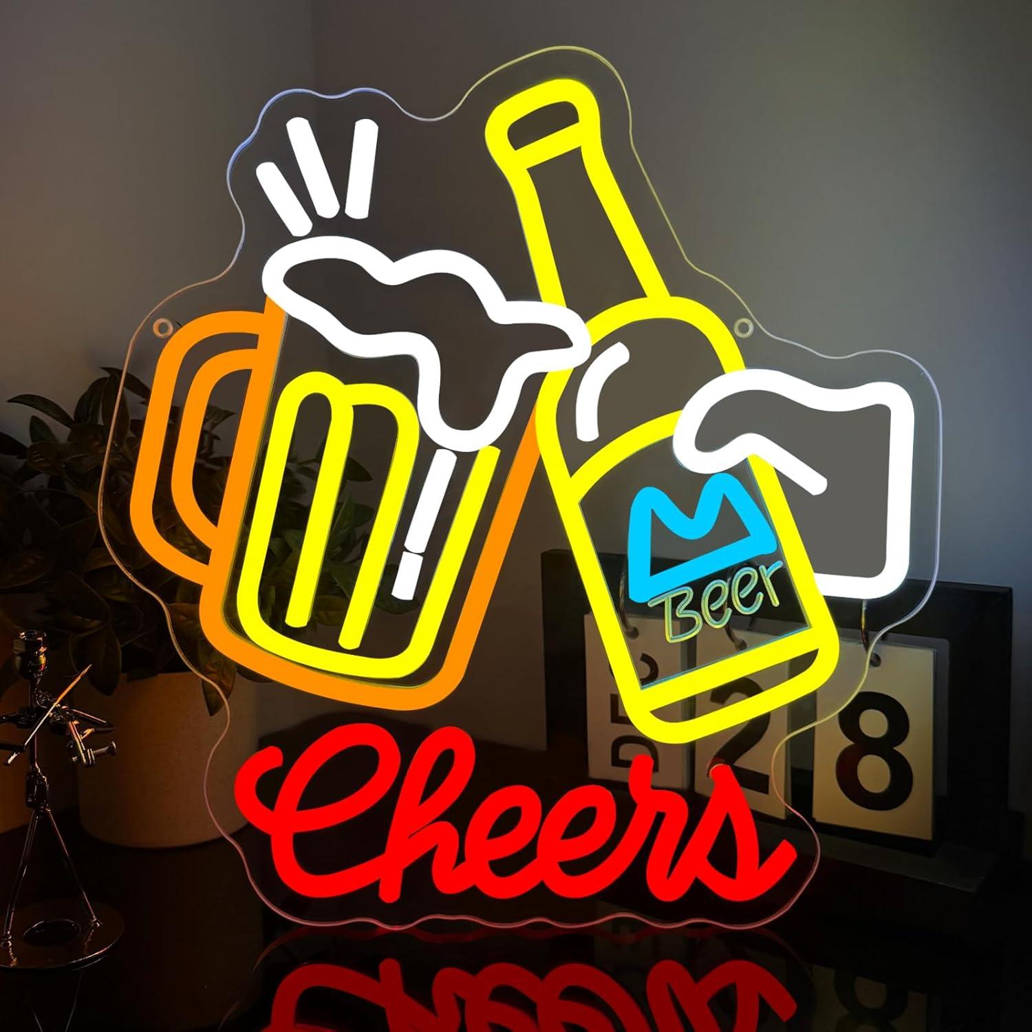 「Cheers Beer」のネオンサイン。調光機能付きUSB - Neon Sign Party のレビューと価格