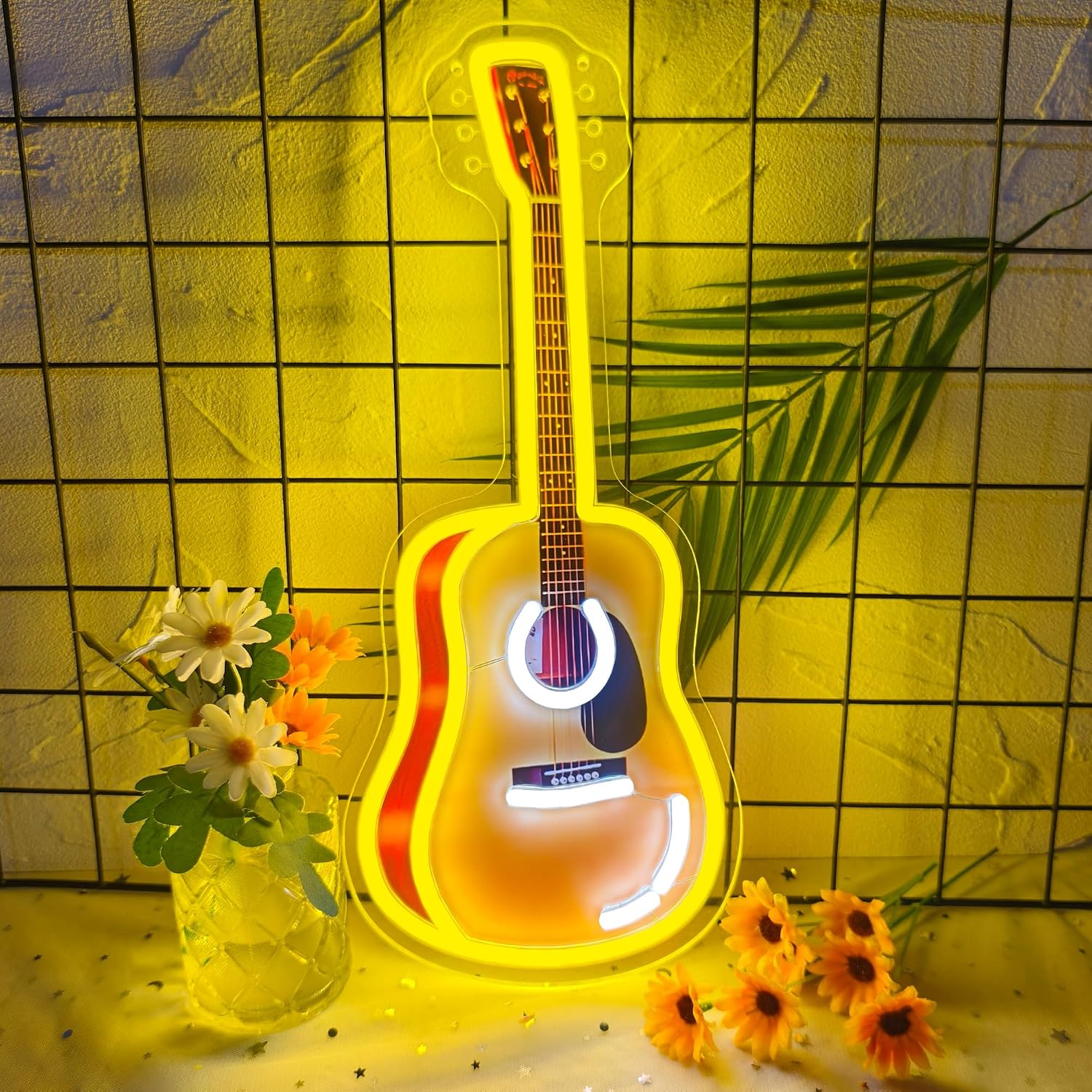 アコースティックギター型LEDネオンサイン、USB接続ネオン - Neon Sign Party のレビューと価格